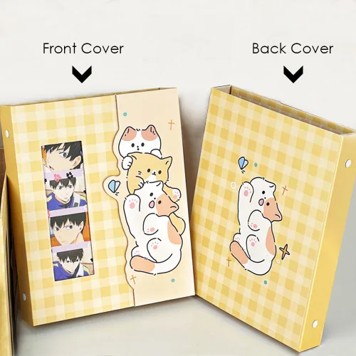 Vista 2 de A5 Carpeta de tarjetas fotográficas Kpop con 30 páginas de 4 bolsillos y un divisor, lindo álbum de 120 bolsillos con 6 anillas, ajuste perfecto