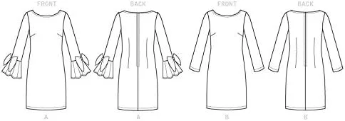 Vista 7 de Vogue V9325E5 - Vestido ajustado con forro para mujer, tallas 14-22, color blanco