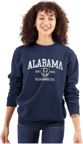 Vista 3 de Sudadera de orgullo de elefante de martillo amarillo de Alabama para hombre o mujer, marino
