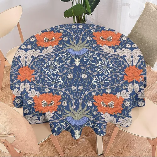 Vista 167 de Mantel Floral Retro de Pájaros, Diseño Original Bohemio William Morris Estampado Cubierta de Mesa para Hogar Picnic Fiesta Comedor Cocina William