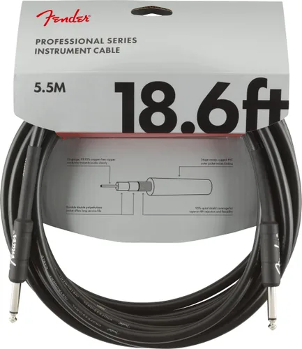 Vista 3 de Fender - Cable de instrumento de la serie profesional, cable de guitarra, accesorios de guitarra, ángulo/ángulo, negro, 6 pulgadas, paquete de 2