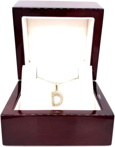 Vista 272 de Collar colgante con letra inicial de diamantes en oro amarillo de 14k (1/10 quilates) 18 pulgadas