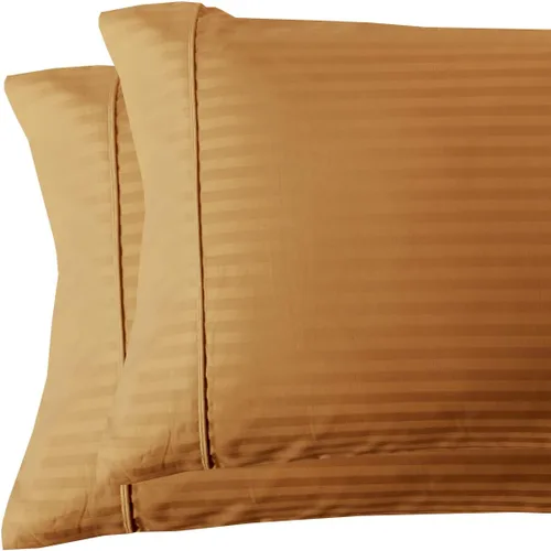 Vista 29 de Royal Tradition Damask Striped - Juego de sábanas de 600 hilos, 100% algodón, tamaño individual extra largo XL, 3 piezas, color beige