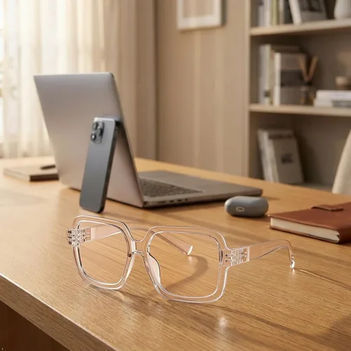 Vista 9 de Eyekepper Blue Light Glasses Men Women, Square Eyeglasses