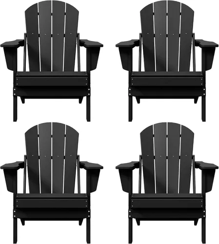 Vista 11 de WO Home Furniture Laguna Silla plegable Adirondack de polietileno de alta densidad, silla para patio para todo tipo de clima, para jardín al aire