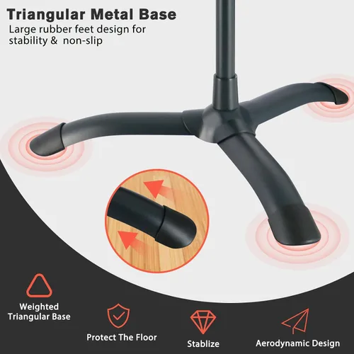 Vista 5 de RANMING Soporte de música resistente de doble uso, plegable, para partituras, soporte ajustable para notas musicales con soporte para micrófono, Azul