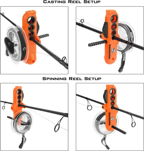 Vista 4 de KastKing Carrete de Línea Radius Patentado, Herramienta Compacta de Enrollado de Línea de Pesca para Carretes Giratorios y Carretes de Lanzamiento