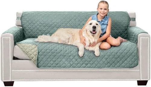Vista 40 de Sofa Shield Funda de sofá con correa, reversible, resistente a las manchas y al desgarro, funda acolchada de microfibra, lavables, asiento de 62