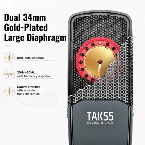 Vista 3 de TAKSTAR TAK55 XLR Micrófono de condensador con diafragma grande de 1.339 in