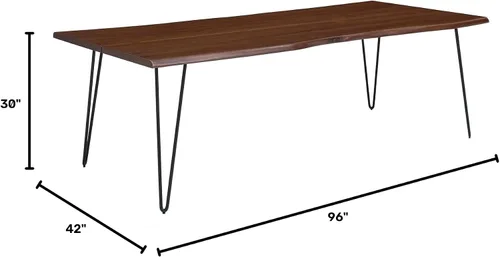 Vista 3 de Modway Ardor - Mesa de comedor rectangular de madera de acacia con borde vivo de 96 pulgadas en nogal negro Negro Nuez (Black Walnut)