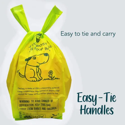 Vista 4 de Bolsa para excrementos de perro, bolsas compostables para excrementos de perro, ecológicas, sin perfume, a base de vegetales, extra gruesa, a prueba