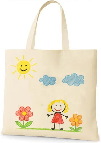 Vista 8 de GiftExpress Paquete de 12 bolsas de lona de color natural de 13 x 11 pulgadas de ancho, bolsas de manualidades, bolsas de comestibles (paquete de 12)