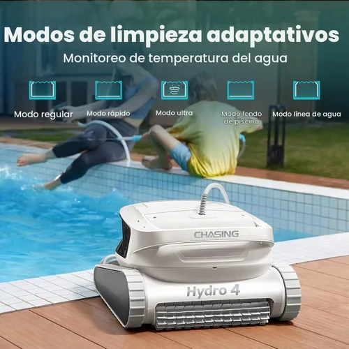 Vista 7 de Chasing Hydro 4 - Aspiradora de piscina para piscinas enterradas, robot de piscina con batería de 210 minutos para limpieza de pisos, paredes