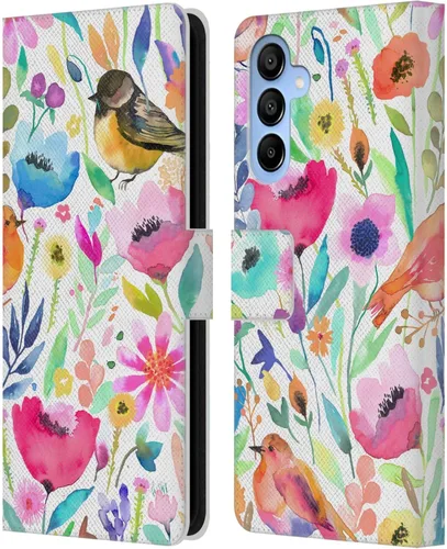 Vista 230 de Head Case Designs Officially Licensed Ninola Brushstrokes Black Summer Patterns Leather Wallet Case Compatible with Samsung Galaxy A07 4G