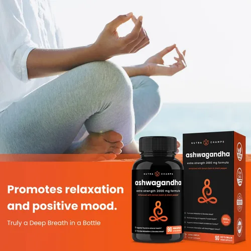 Vista 7 de NutraChamps Paquete de 2 cápsulas de ginseng coreano y cápsulas de Ashwagandha