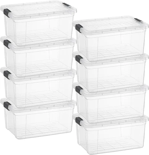 Vista 69 de Superio Mini contenedor de almacenamiento de plástico para crayón, suministros de arte y estuche de costura, organizador pequeño apilable