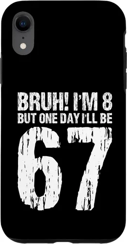 Vista 25 de Bruh I'm 8 But One-Day I'll Be 67 Retro 8th Birthday Kids Case for iPhone 17