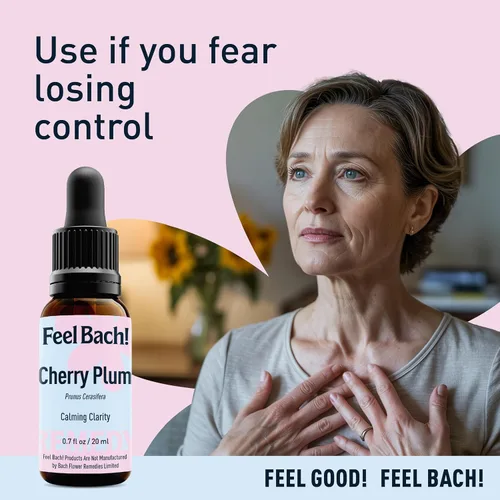 Vista 4 de Feel Bach! Flower Essence cuentagotas ciruela cereza, 0.7 fl oz, 0.7 fl oz