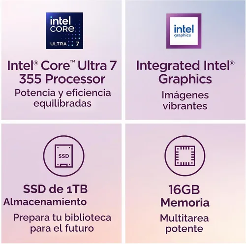 Vista 3 de Lenovo IdeaPad Slim 3i - Portátil ligero - Copilot+ PC - CPU Intel Core™ Ultra 7 355 - Pantalla táctil WUXGA de 15,3" - 16 GB de RAM