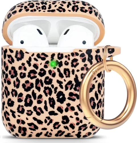 Vista 46 de Compatible con funda AirPods Pro 2019, Gawnock Funda de silicona suave y flexible para funda AirPods Pro para mujeres y niñas con llavero (Caqui)