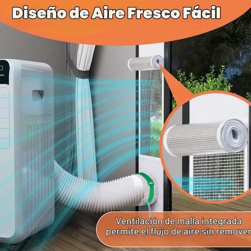 Vista 4 de GCGOODS Kit de ventilación de puerta de CA con protector de hojas de malla para aire acondicionado portátil, kit de sellado de ventana