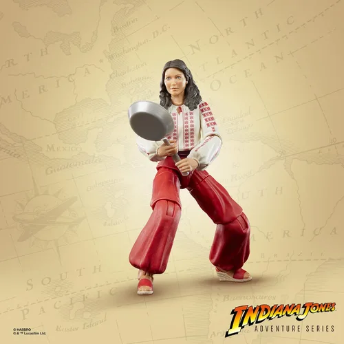 Vista 5 de Indiana Jones and The Raiders of The Lost Ark Adventure Series Marion Ravenwood, figuras de acción de 6 pulgadas, niños a partir de 4 años