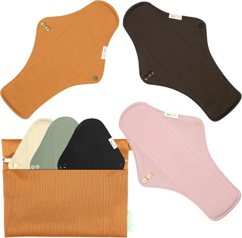 Vista 29 de wegreeco Almohadillas menstruales reutilizables de carbón – Almohadillas sanitarias reutilizables Forros de bragas reutilizables Almohadilla