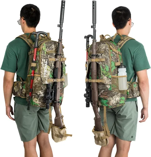 Vista 6 de Mochila de caza, paquetes de caza duraderos para hombres camuflaje - caqui