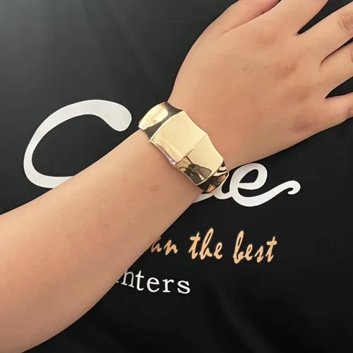 Vista 6 de INENIMARTJ Pulseras de oro para mujer, pulseras gruesas de oro, pulseras envolventes de oro