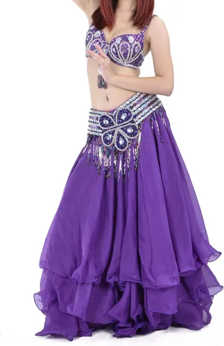 Vista 3 de Falda de gasa tribal para danza del vientre, para Halloween
