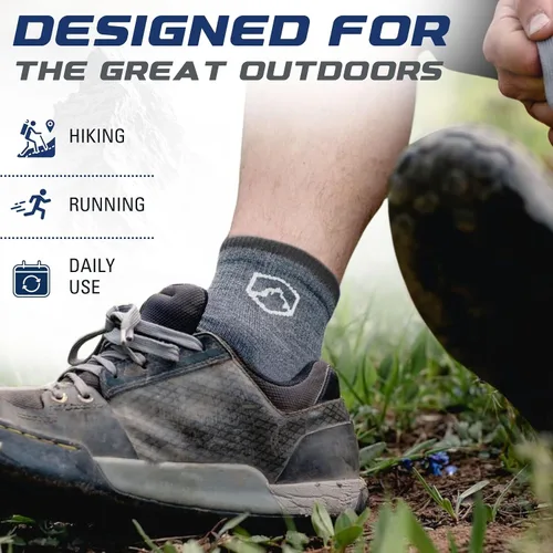Vista 3 de CloudLine - Merino Wool Socks for Men & Women, Wool Running Socks - Light Cushion, Breathable, Moisture Wicking - Made in USA