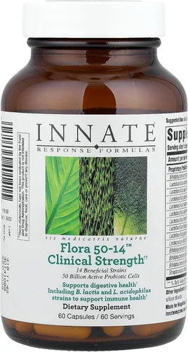 Vista 8 de Innate Response Formulas Flora 50-14 Clinical Strength - Suplemento probiótico con 50 mil millones de UFC - 14 cepas probióticas - Vegano y sin OMG
