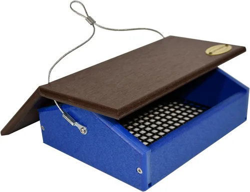 Vista 7 de DutchCrafters Comedero de plástico de poliéster al revés para pájaros, para colgar en el exterior, dos soportes para tartas de sebo para exteriores