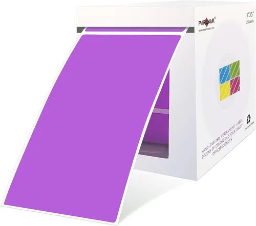 Vista 41 de PARLAIM 5 x 3 pulgadas Rectángulo de colores pegatinas de inventario, 1000 unidades de 4 rollos de etiquetas adhesivas cuadradas para cajas móviles