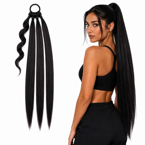 Vista 5 de CAISHA Extensiones de cabello de 30 pulgadas para trenzar mezcla marrón HEZ107