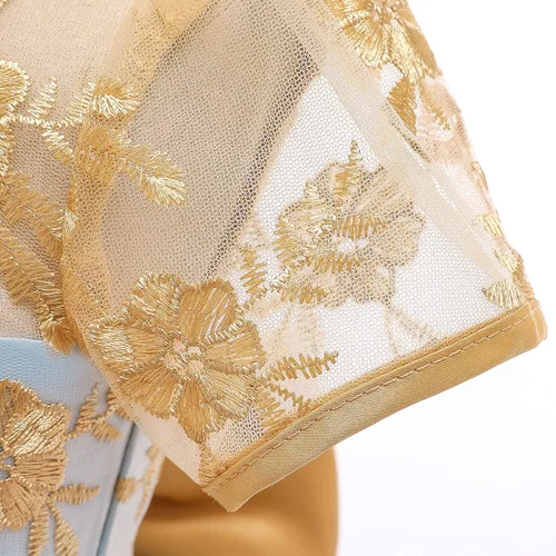 Vista 4 de NNJXD Vestido de princesa para bebé, con flores, para cumpleaños, bodas, fiestas