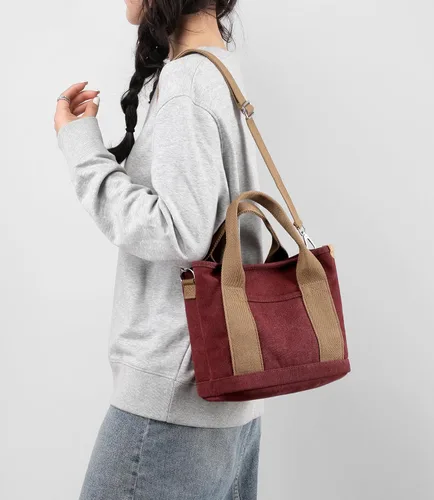 Vista 6 de Bolso de mano pequeño con cremallera para mujer, bolso cruzado de lona, bolso de hombro, bolso de mano, bolso de mensajero 2023