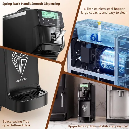 Vista 6 de Máquina para hacer helados de servicio suave comercial Negro
