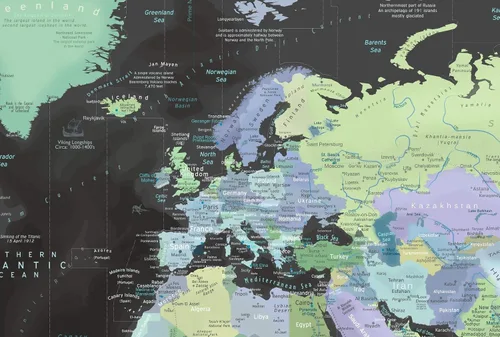 Vista 6 de GEOJANGO Mapa de viaje del mundo personalizado con alfileres, lienzo estirado de pared grande, póster enrollado o mapa enmarcado, mapa personalizado