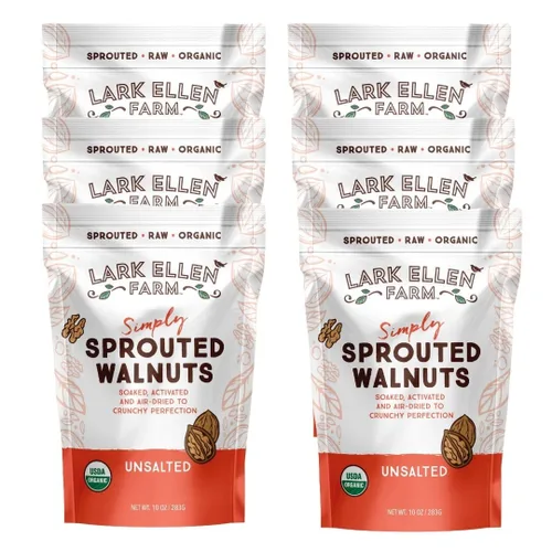 Vista 17 de Lark Ellen Farm Almendras germinadas orgánicas, sin sal – USDA orgánicas, crudas, veganas, sin gluten, sin OMG, aptas para paleo, aperitivo
