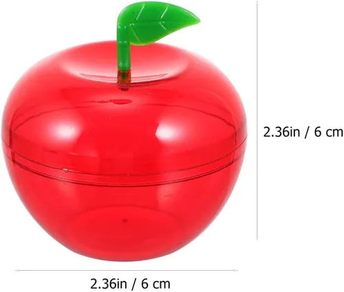Vista 5 de Ciieeo 8pcs Apple Shaped Favor Box Plastic Bobbing Apples Box Filled Bobbing Apple Containers for Party Christmas Decorations