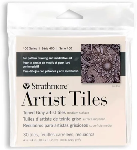 Vista 3 de Strathmore Artist Tiles 20/Pkg-Bristol Vellum -62105970, 4x4, blanco