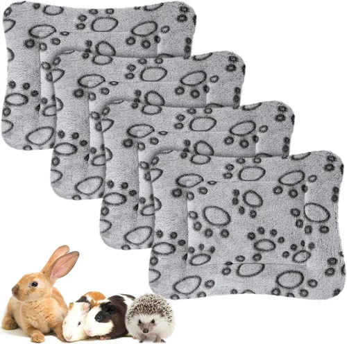 Vista 13 de Haull - Juego de ropa de cama impermeable de conejillo de indias, suave para perro y gato, tapete de felpa para jaula de animales pequeños, conejo
