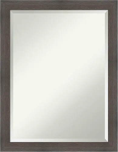 Vista 8 de Amanti Art Espejo de pared marrón de 26 x 22 pulgadas, espejo rectangular de baño de Alejandría marrón rústico para decoración de pared, sala