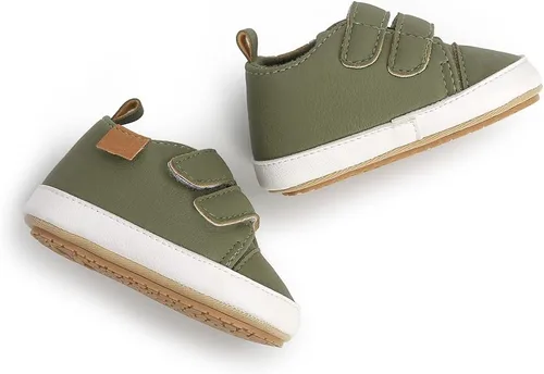 Vista 5 de SOFMUO Zapatos deportivos de piel sintética para bebés, niños y niñas, con suela de goma suave, mocasines Oxford para recién nacidos