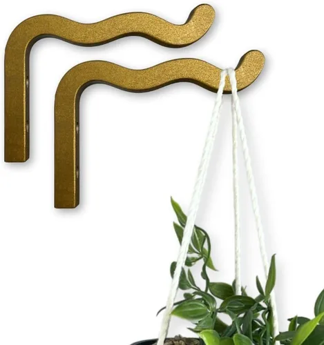 Vista 15 de EvenWood Juego de 2 ganchos para plantas de pared de 6 pulgadas, gancho de madera montado en forma de L, soporte para interiores y exteriores