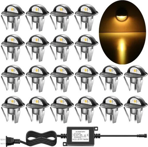 Vista 37 de Luz LED para escaleras, bajo voltaje, impermeable, IP65, para exteriores, 1-2/5 pulgadas, de madera empotrada, iluminación LED de terraza, patio
