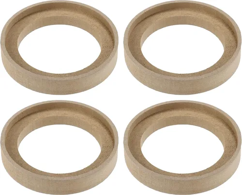 Vista 9 de uxcell 4 anillos espaciadores de montaje de subwoofer universales de 1 pulgada de madera maciza beige