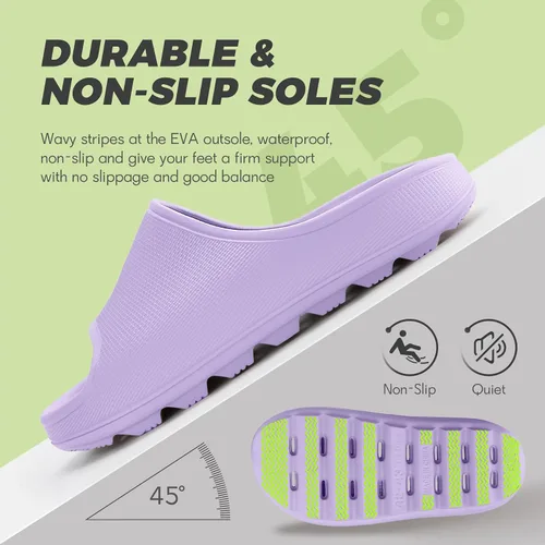 Vista 4 de Zapatos de ducha para mujeres y hombres, de secado rápido, ligeros, antideslizantes, para piscina, sandalias de baño, ultra acolchadas, suela