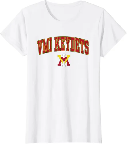 Vista 19 de Camiseta con licencia oficial de VMI Keydets Arch Over, Blanco